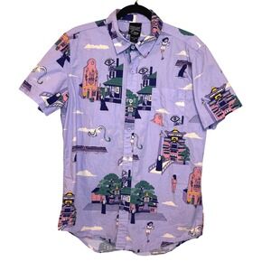 Vintage Y2K Spirited Away Button Up Shirt Size M Studio Ghibli Japanese Cosplay